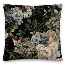Load image into Gallery viewer, black flower cushion