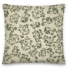 Load image into Gallery viewer, vintage green flower cushion