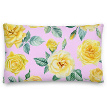 Load image into Gallery viewer, Yellow Rose Pink Premium Pillow