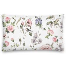 Load image into Gallery viewer, Rose And Wildflower white pillow