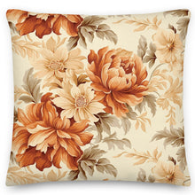 Load image into Gallery viewer, Autumn Flowers Orange Cushion
