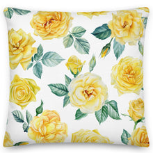 Load image into Gallery viewer, Yellow Rose White Premium cushion