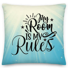 Load image into Gallery viewer, My room is my rules blue burst cushion