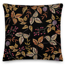 Load image into Gallery viewer, Autumn Leaves Black Cushion