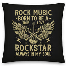 Load image into Gallery viewer, Born To Be A Rockstar Black Cushion