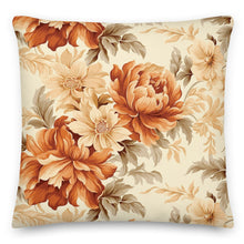 Load image into Gallery viewer, Autumn Flowers Orange Cushion