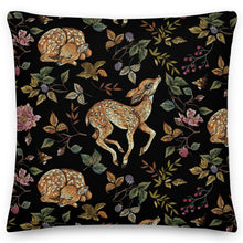 Load image into Gallery viewer, Deer In The Forest Black Cushion
