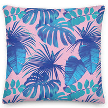 Load image into Gallery viewer, Summer Exotic Blue Leaf Cushion