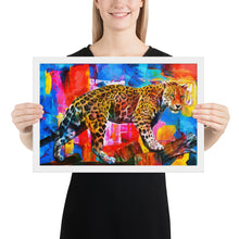 Load image into Gallery viewer, Colourful Tiger Framed Poster - White Frame