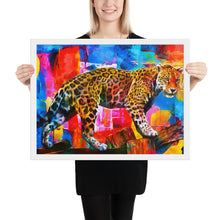Load image into Gallery viewer, Colourful Tiger Framed Poster - White Frame