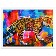 Load image into Gallery viewer, Colourful Tiger Framed Poster - White Frame
