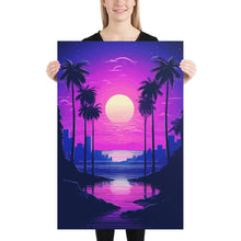 Load image into Gallery viewer, X Large Retro Neon Tropical Sunset Poster 70 x 100 cm
