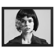 Load image into Gallery viewer, Smoking Lady in Black Framed Poster -