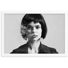 Load image into Gallery viewer, smoking lady black and white wall art