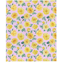 Load image into Gallery viewer, Yellow Rose Pink Throw Blanket