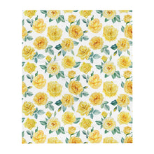 Load image into Gallery viewer, Yellow Rose White Throw Over Blanket