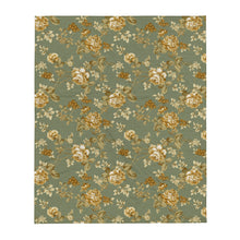 Load image into Gallery viewer, Vintage Rose Green Throw Over Blanket