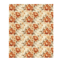 Load image into Gallery viewer, Autumn Flowers Orange Throw Over Blanket