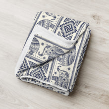 Load image into Gallery viewer, Blue and white Bohemian Blanket