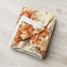 Load image into Gallery viewer, Autumn Flowers Orange Throw Over Blanket