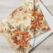 Load image into Gallery viewer, Autumn Flowers Orange Throw Over Blanket