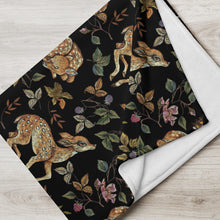 Load image into Gallery viewer, Deer In The Forest Black Throw Over