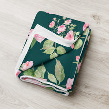 Load image into Gallery viewer, green rose throw over blanket