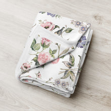 Load image into Gallery viewer, Rose And Wildflower White Throw Over Blanket