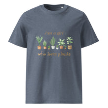 Load image into Gallery viewer, Just A Girl Who Loves Plants Ladies Organic Cotton Gardening T -Shirt - Multiple Colours Available