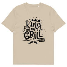 Load image into Gallery viewer, King Of The Grill Mens Organic Cotton Beige T-Shirt