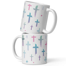 Load image into Gallery viewer, Water Colour Cross Glossy Mug