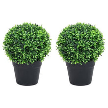 Load image into Gallery viewer, Artificial Boxwood Plants x  2 Pack With Pots Ball Shaped
