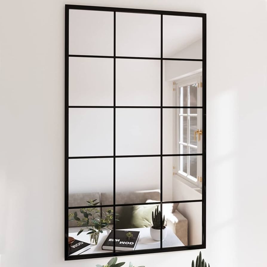 Tiled Wall Mirror Black Metal - MULTIPLE SIZES AVAILABLE