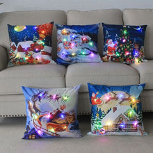 Load image into Gallery viewer, Cartoon Christmas Pillow Covers 18x18 inch LED Xmas Throw Pillows with Lights Christmas Decoration for Home Xmas Decor Kids Room
