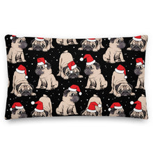 Load image into Gallery viewer, Christmas Puppy Black pillow
