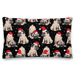 Christmas Puppy Black pillow