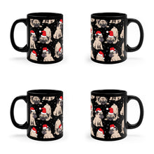 Load image into Gallery viewer, Christmas Puppy Black Glossy Christmas Mug
