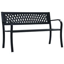 Load image into Gallery viewer, Modern black garden bench
