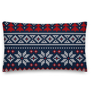 Navy Woolly Pattern Christmas pillow