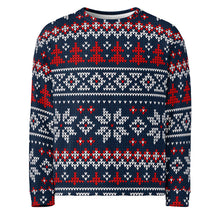 Load image into Gallery viewer, Navy Woolly Pattern Unisex Christmas Jumper
