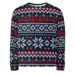 Navy Woolly Pattern Unisex Christmas Jumper