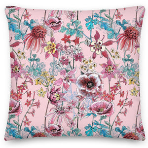 pink boujee floral cushion