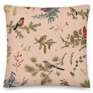 winter bird square cushion