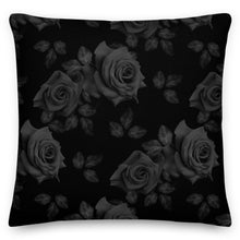 Load image into Gallery viewer, black rose cushion
