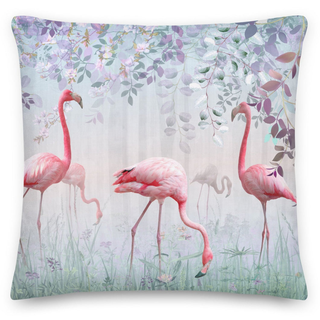 Flamingos In Paradise Cushion