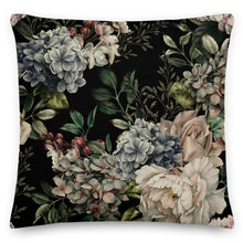 Load image into Gallery viewer, black flower cushion
