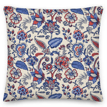 Load image into Gallery viewer, Blue floral cushion
