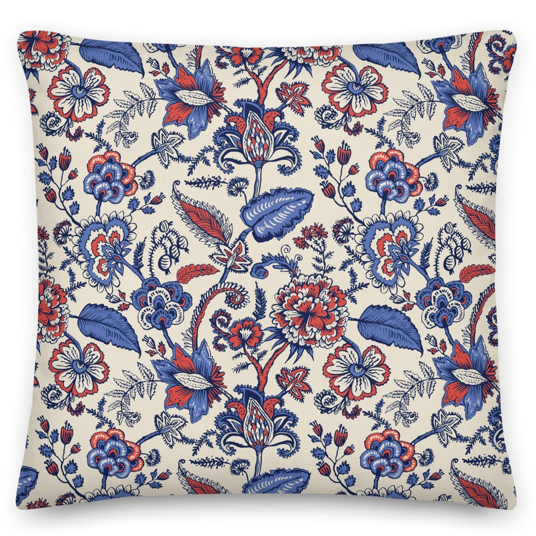 Blue floral cushion