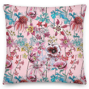 Pink Boujee  flower Premium Pillow