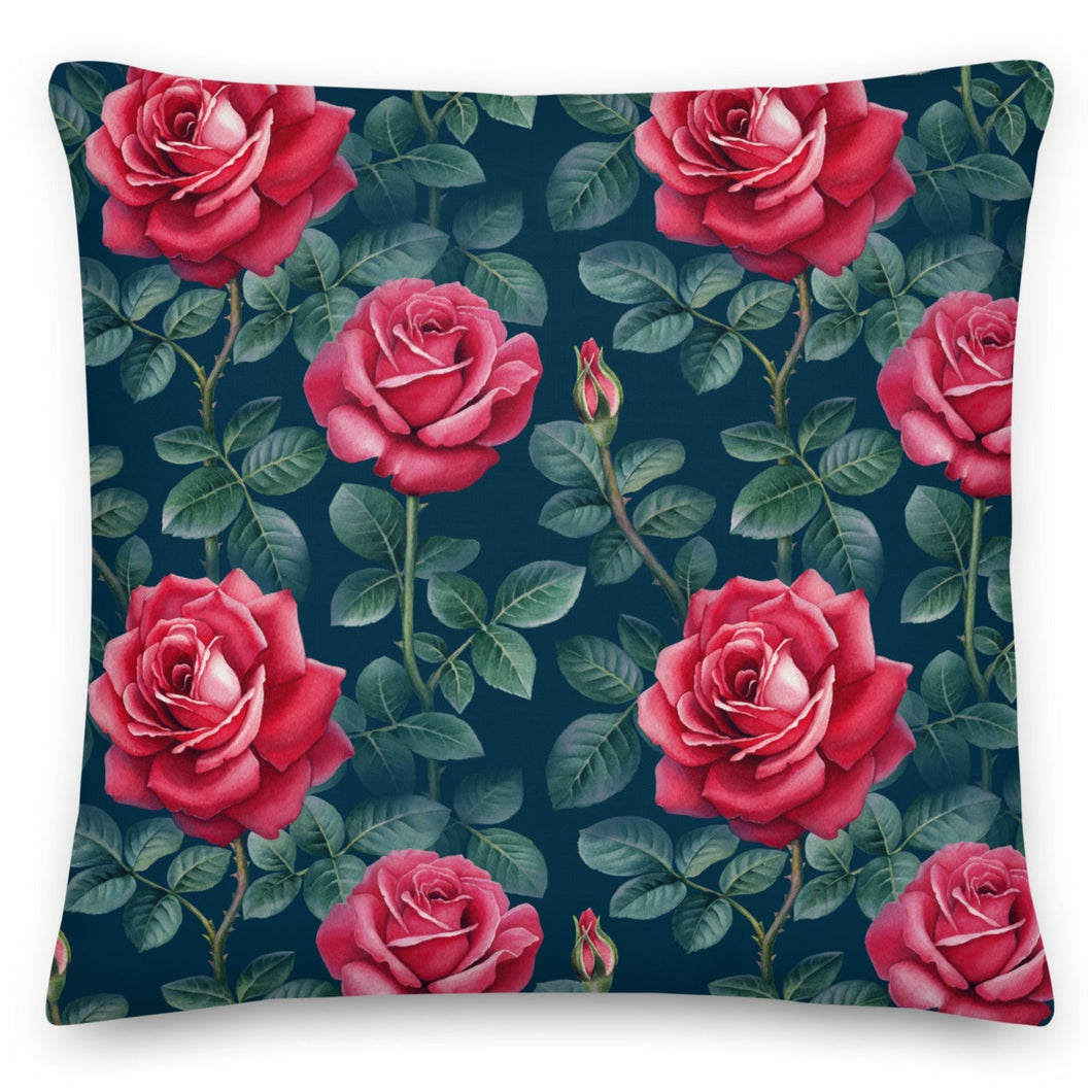 Water Colour Rose Premium Pillow